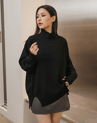 暖糯高領細針織毛衣