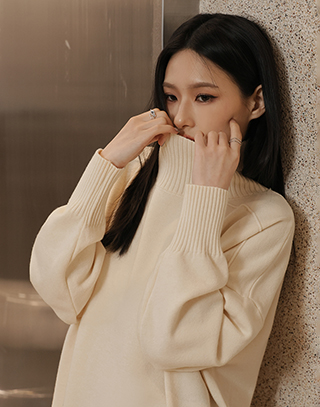 暖糯高領細針織毛衣