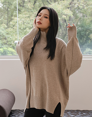 暖糯高領細針織毛衣