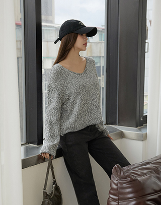 百搭混色針織上衣