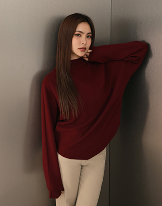 氣質羅紋立領針織上衣