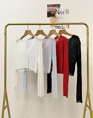 優雅水紋感長袖外套