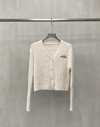 刺繡V領針織衫