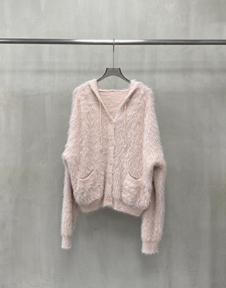 柔霧馬海毛V領針織衫