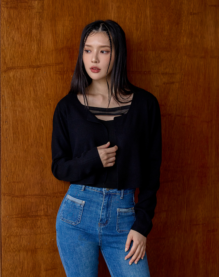 溫柔薄針織罩衫