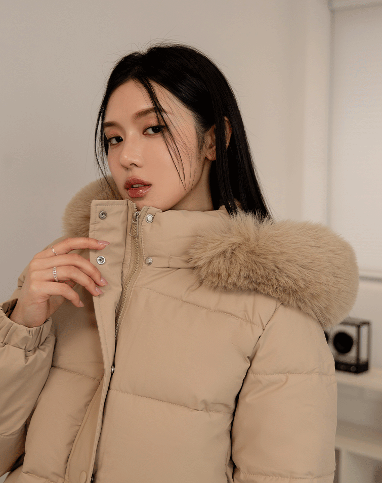 極暖冬日連帽鋪棉外套(毛可拆)