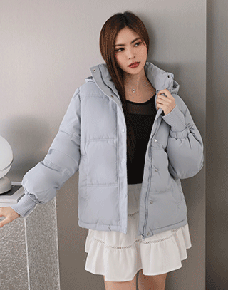 極暖冬日蓬鬆連帽鋪棉外套