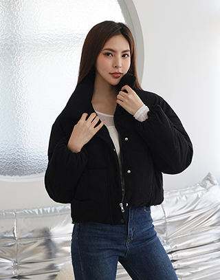 澎澎麵包翻領鋪棉外套