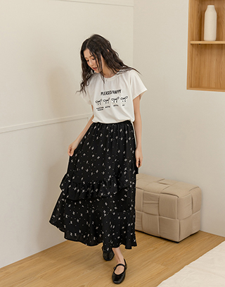 甜美蝴蝶結刺繡短袖套裝