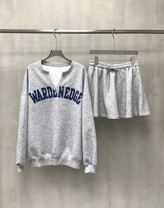 俏皮V領字母印花兩件式裙裝