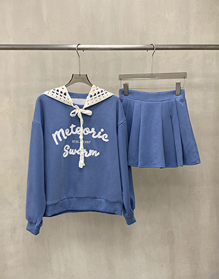 活力字母繡時尚披肩套裝