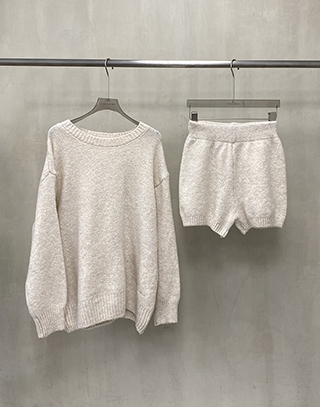 混織毛衣短褲套裝