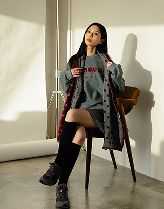 波點圍巾字母裙裝套裝