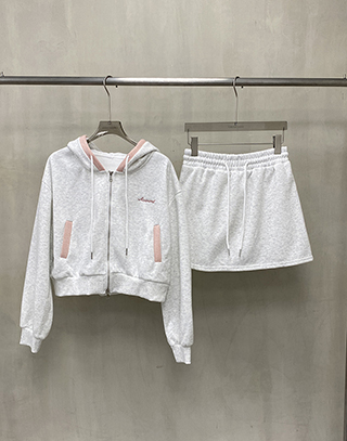 刺繡跳色字母繡內刷毛套裝