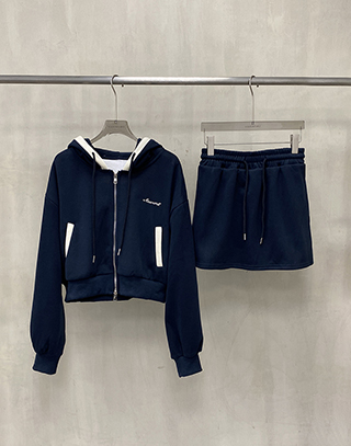 刺繡跳色字母繡內刷毛套裝