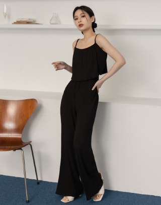 立體波紋木耳捲邊背心套裝