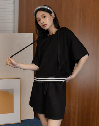 太空棉休閒連帽套裝