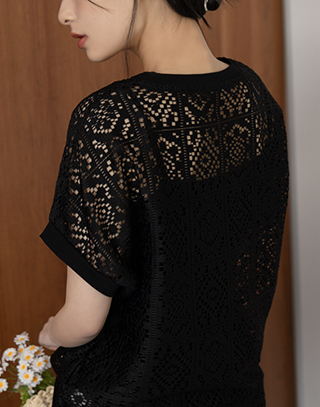 法式浪漫緹花短褲套裝