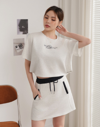 空氣棉跳色字母印花套裝