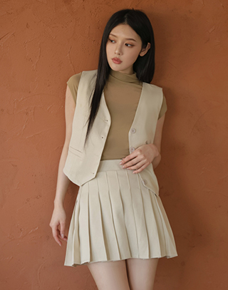 學院風百褶裙套裝