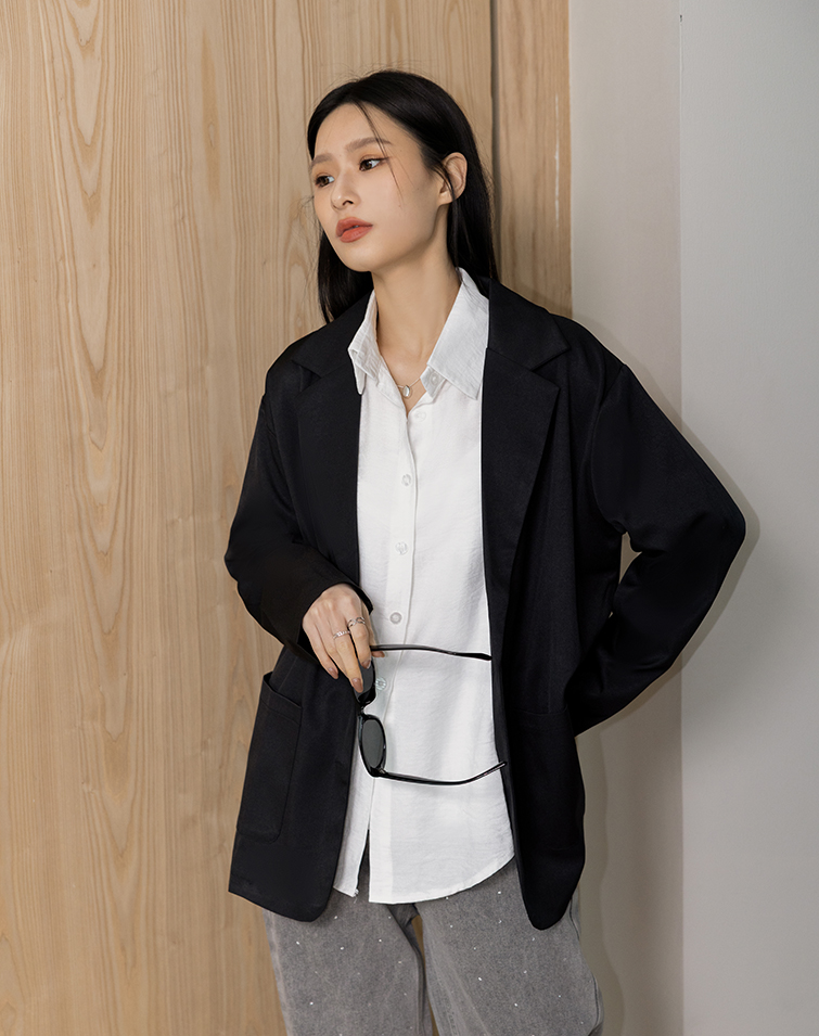 都會感長袖西裝外套