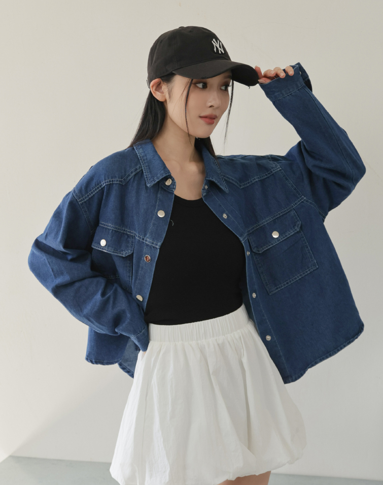 好感日常柔洗釘釦牛仔襯衫