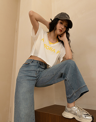 活力字母拼色兩件式BRA TOP