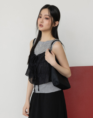 柔系輕雅兩件式泡泡背心