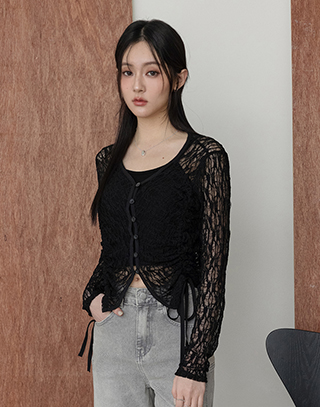 柔系緹花兩件式背心上衣