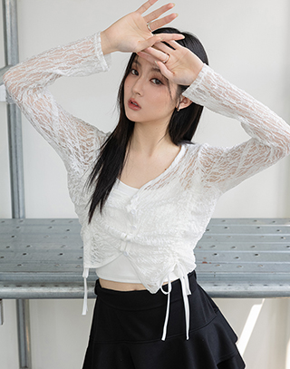 柔系緹花兩件式背心上衣