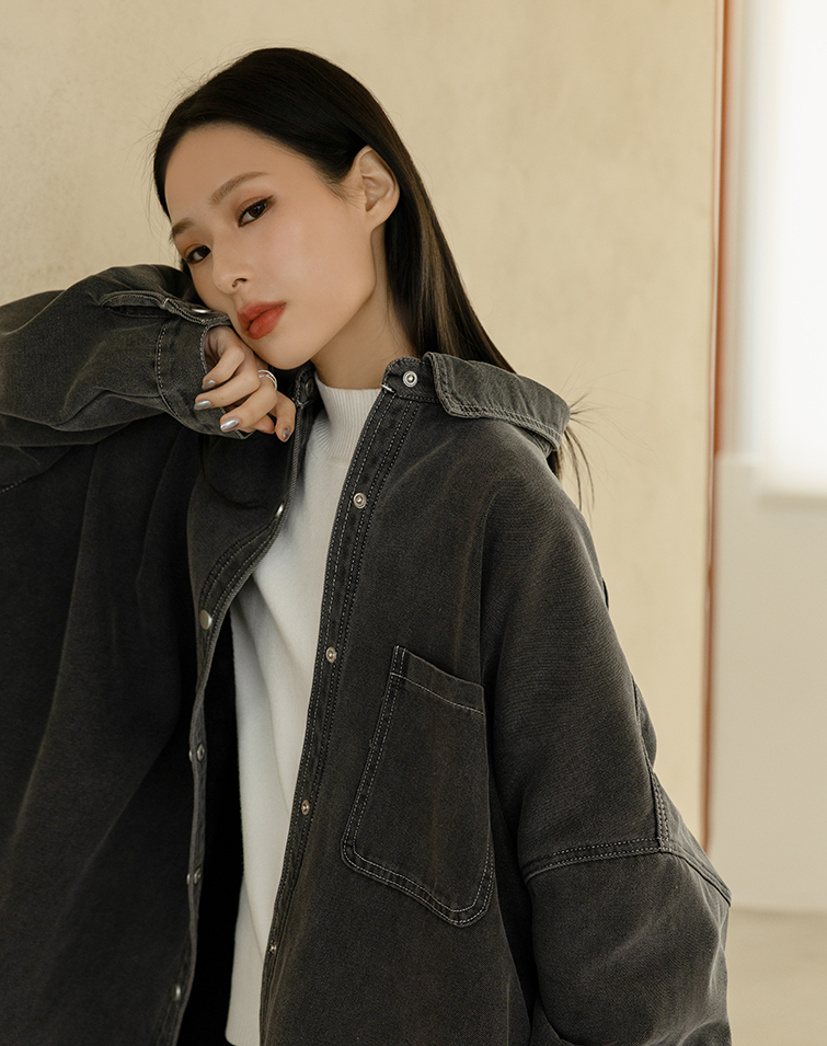 洗水丹寧內刷絨襯衫