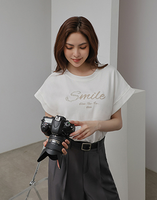 Smile閃亮珠珠短袖上衣