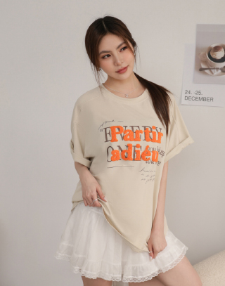 撞色立體毛巾繡短袖上衣