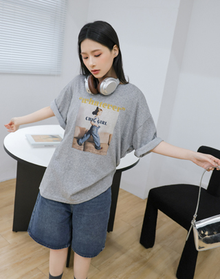 復古感法式女孩短袖上衣