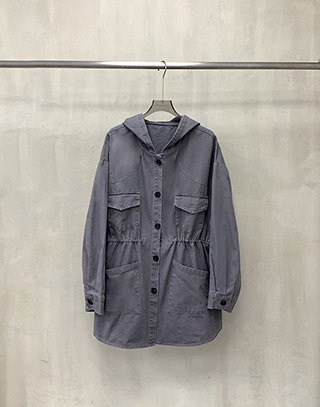 顯瘦內縮腰連帽外套