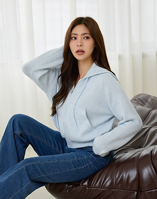 針織休閒連帽外套