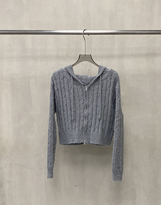 羊駝絨麻花針織外套