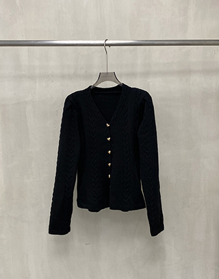 暖心編織感V領針織外套