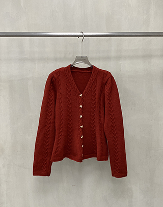 暖心編織感V領針織外套