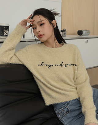 美式字母針織毛衣