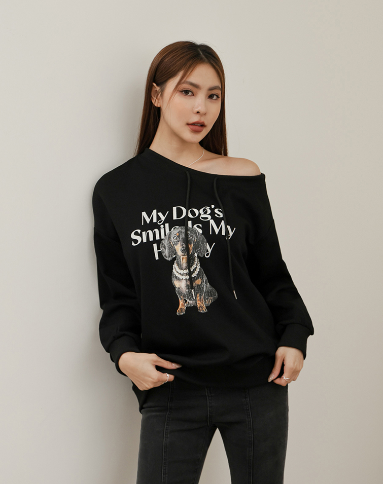狗狗塗鴉長袖上衣