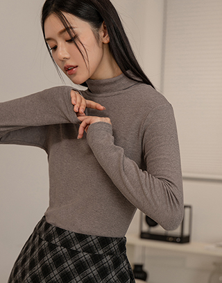 質感羅紋高領打底上衣