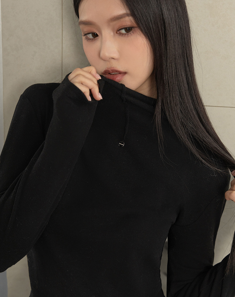 優雅綴飾羅紋針織上衣