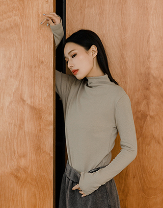 極暖柔膚羅紋高領上衣