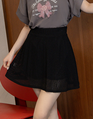 柔美織紋鬆緊短裙