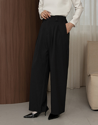 都會感結構壓摺寬褲