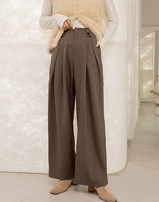 都會感結構壓摺寬褲