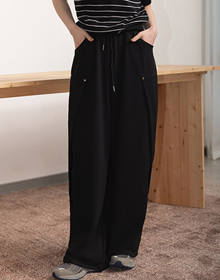 梨形掰掰鬆緊長褲