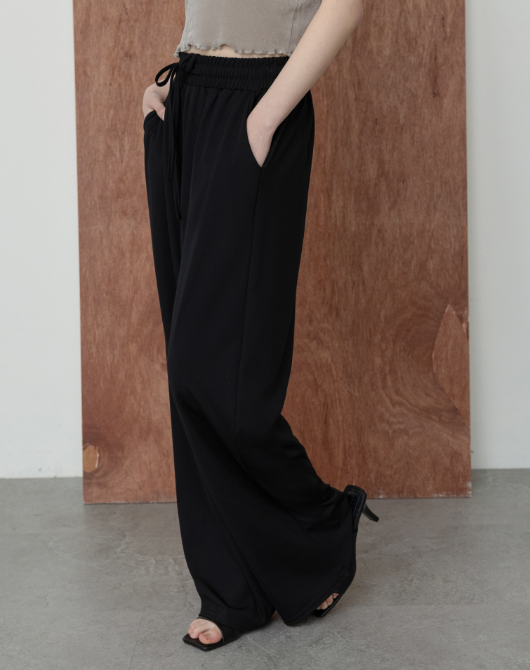 慵懶日常顯瘦鬆緊寬褲