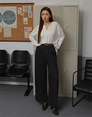 西部打摺花紗混色長褲